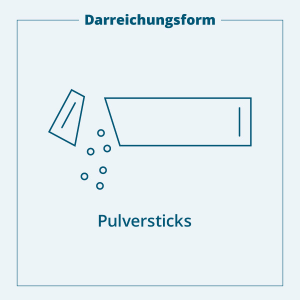 Magnesium Duo Direkt Darreichungsform: praktische Pulver-Sticks, illustrierte Darstellung